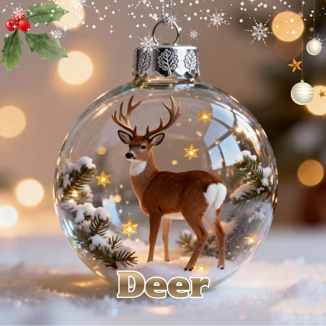 【60%OFF】2026 🎄🎅🏻  Holiday Animal Crystal Glass Ornament 🎄🎅🏻 Crystal Glass Perfect Holiday Gift & Home Décor