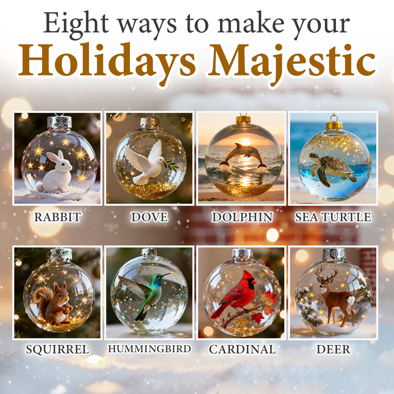 2026 ❄️ Holiday Animal Crystal Glass Ornament