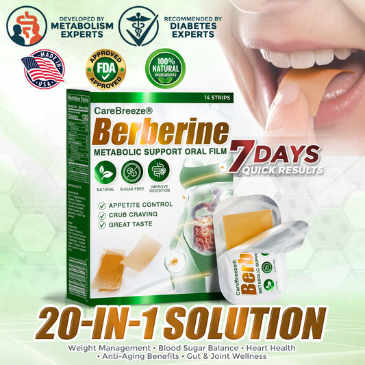 𝗖𝗮𝗿𝗲𝗕𝗿𝗲𝗲𝘇𝗲® Berberine 𝑺𝒍𝒊𝒎 𝑭𝒂𝒔𝒕 7 𝑫𝒂𝒚𝒔 Metabolic Support Oral Film (✅ 𝐓𝐚𝐫𝐠𝐞𝐭𝐬 𝐰𝐞𝐢𝐠𝐡𝐭, 𝐡𝐞𝐚𝐫𝐭, 𝐛𝐥𝐨𝐨𝐝 𝐬𝐮𝐠𝐚𝐫, 𝐬𝐥𝐞𝐞𝐩, 𝐠𝐮𝐭 & 𝐣𝐨𝐢𝐧𝐭 𝐡𝐞𝐚𝐥𝐭𝐡)