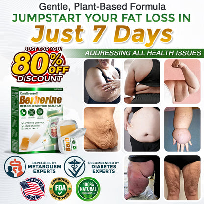 𝗖𝗮𝗿𝗲𝗕𝗿𝗲𝗲𝘇𝗲® Berberine 𝑺𝒍𝒊𝒎 𝑭𝒂𝒔𝒕 7 𝑫𝒂𝒚𝒔 Metabolic Support Oral Film (✅ 𝐓𝐚𝐫𝐠𝐞𝐭𝐬 𝐰𝐞𝐢𝐠𝐡𝐭, 𝐡𝐞𝐚𝐫𝐭, 𝐛𝐥𝐨𝐨𝐝 𝐬𝐮𝐠𝐚𝐫, 𝐬𝐥𝐞𝐞𝐩, 𝐠𝐮𝐭 & 𝐣𝐨𝐢𝐧𝐭 𝐡𝐞𝐚𝐥𝐭𝐡)
